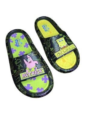 Ground Up SpongeBob and Patrick Character Sandals in Black, Size 13 Men's NWT!